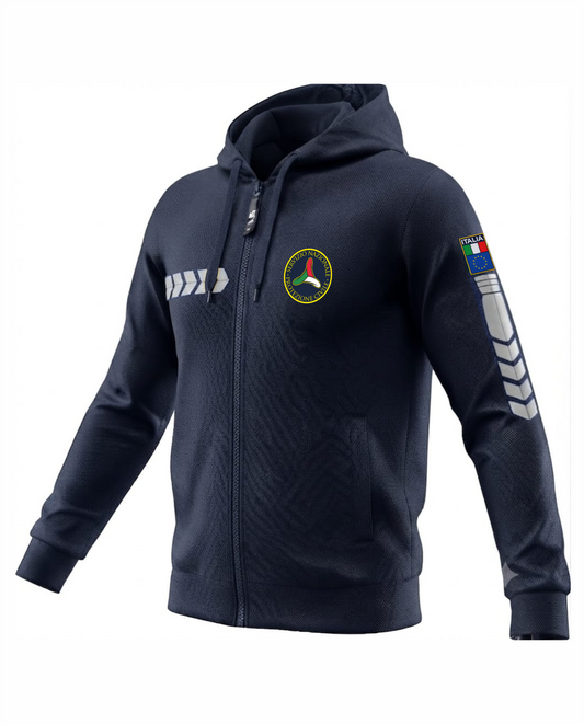 Felpa PREDATOR con cappuccio e zip PROTEZIONE CIVILE alta visibilità rifrangente