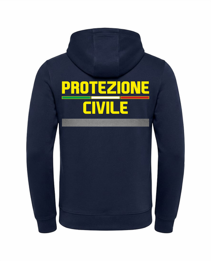 Felpa con cappuccio e zip PROTEZIONE CIVILE alta visibilità rifrangente