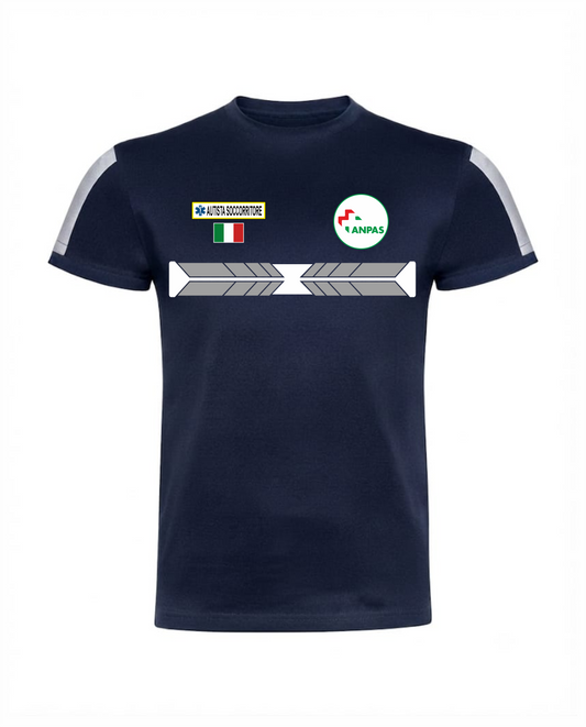 T-shirt blu scuro ANPAS alta visibilità
