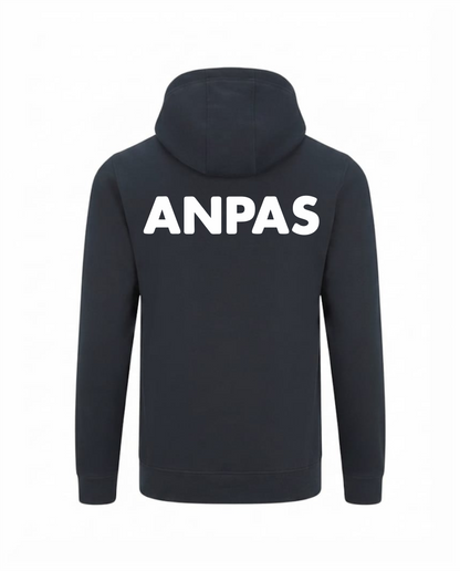 Felpa LINEAR con cappuccio  e zip blu scuro ANPAS