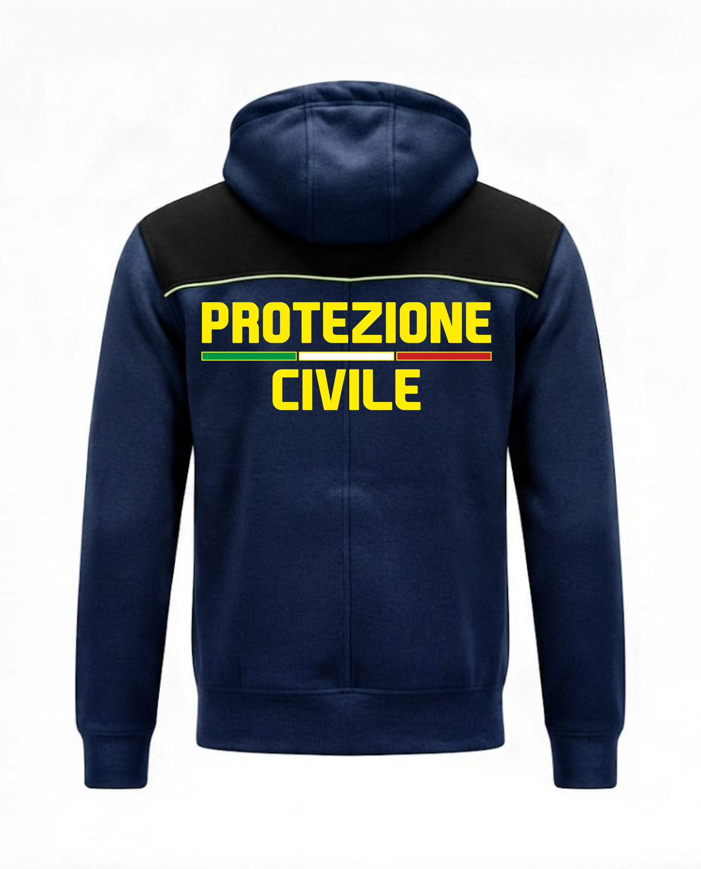Felpa OREGON blu scuro zip e cappuccio PROTEZIONE CIVILE