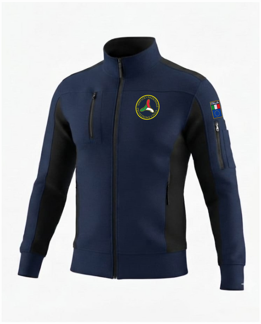 Felpa Cambridge blu scuro zip del PROTEZIONE CIVILE