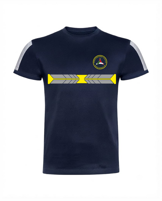 T-shirt blu scuro PROTEZIONE CIVILE alta visibilità