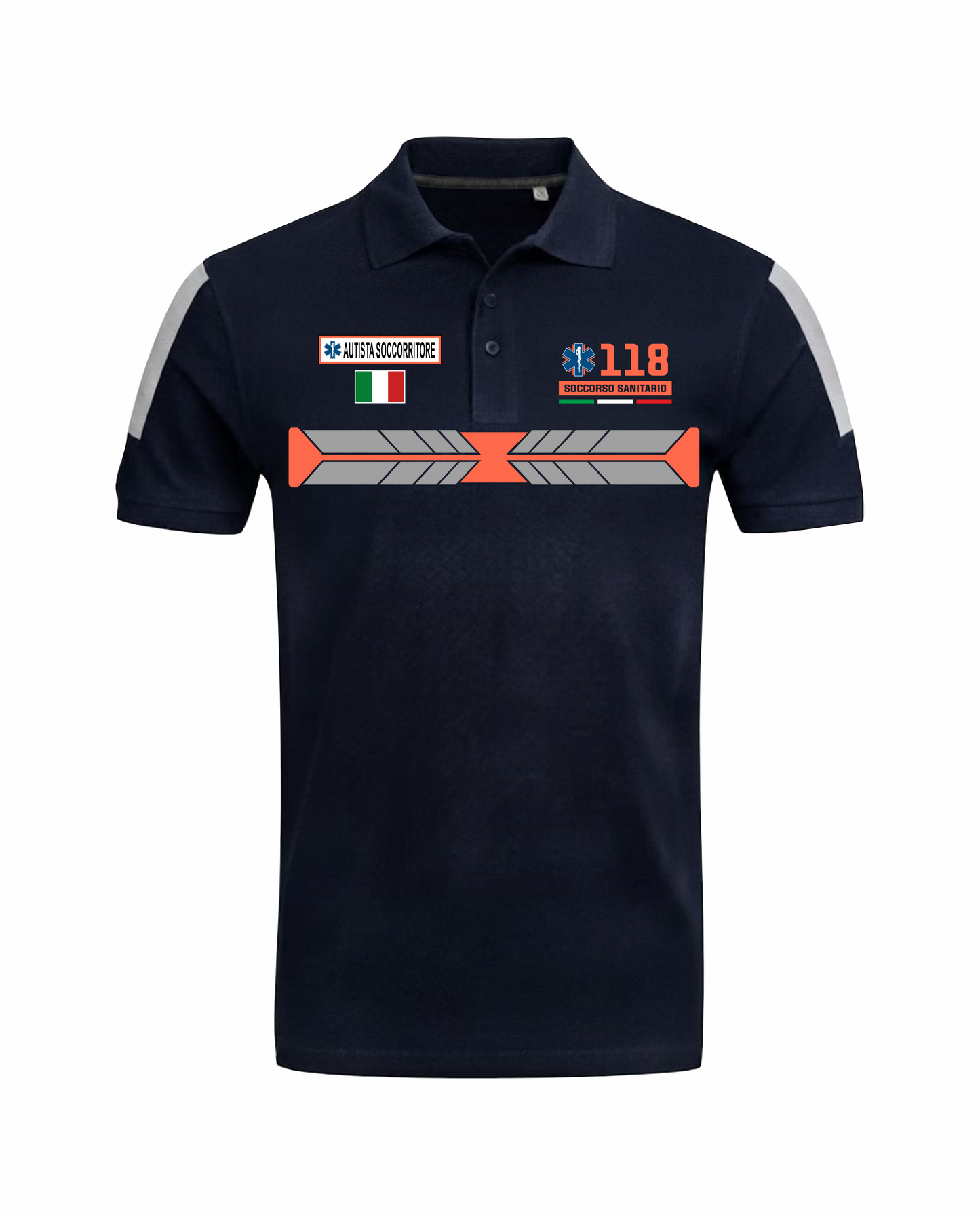 Polo ad Alta visibilità Rifrangente blu scuro del 118