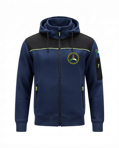 Felpa OREGON blu scuro zip e cappuccio PROTEZIONE CIVILE