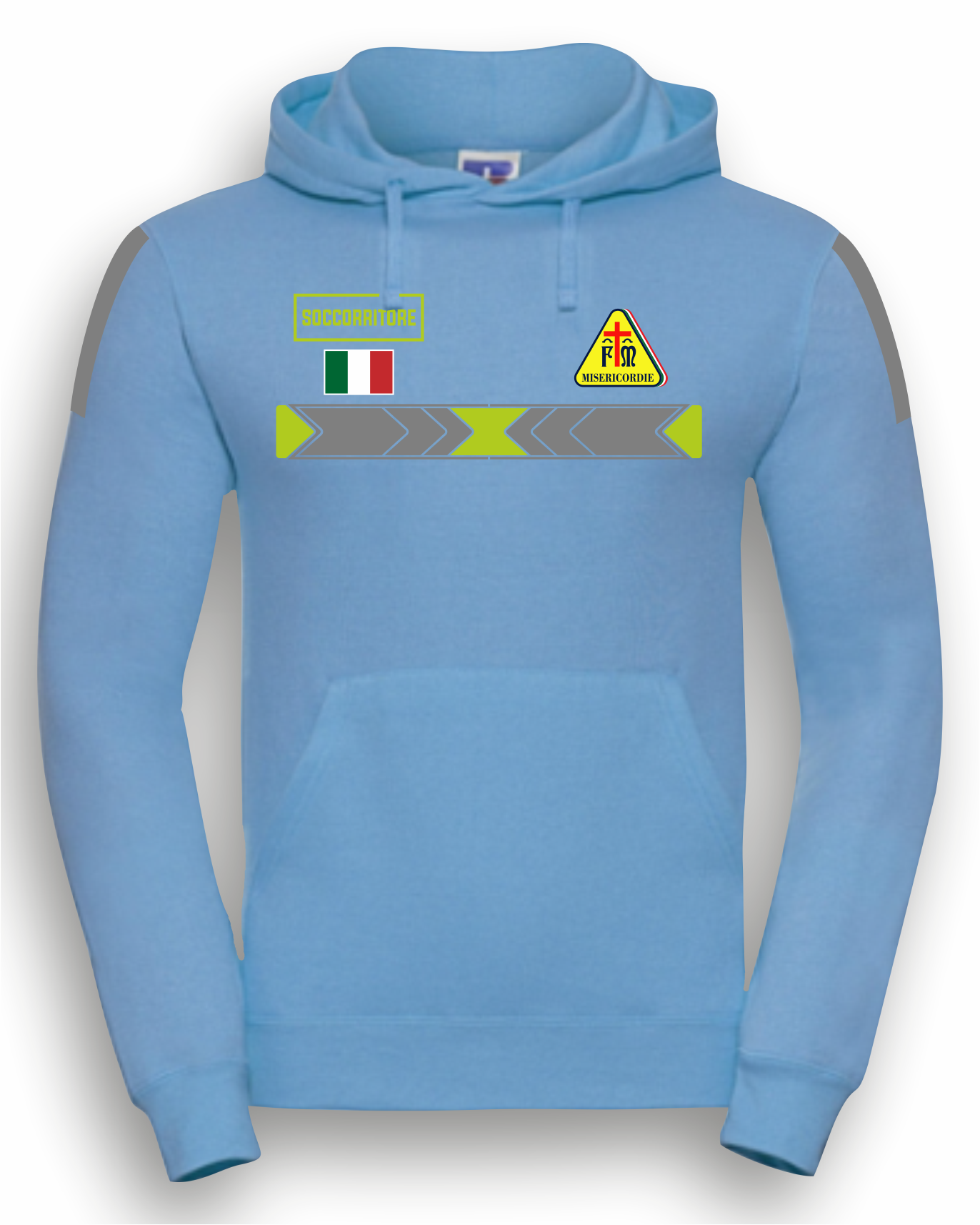 Felpa con cappuccio alta visibilità rifrangente