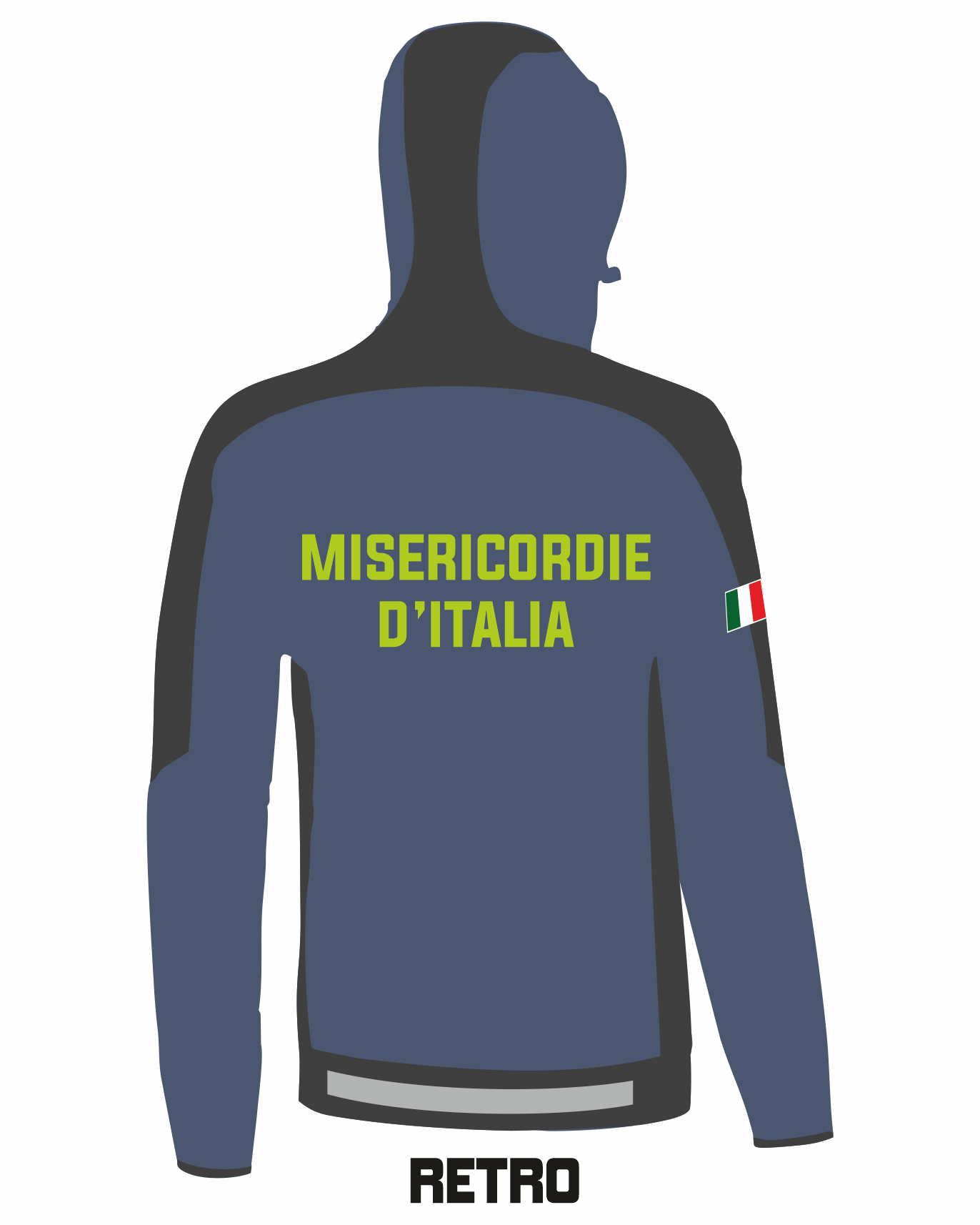 Felpa con cappuccio e zip bicolore alta visibilità rifrangente