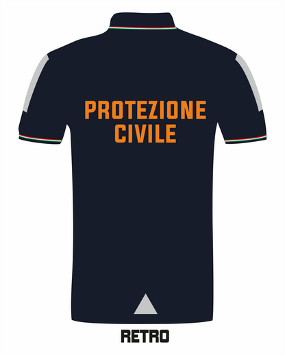 Polo con bordini tricolore PROTEZIONE CIVILE