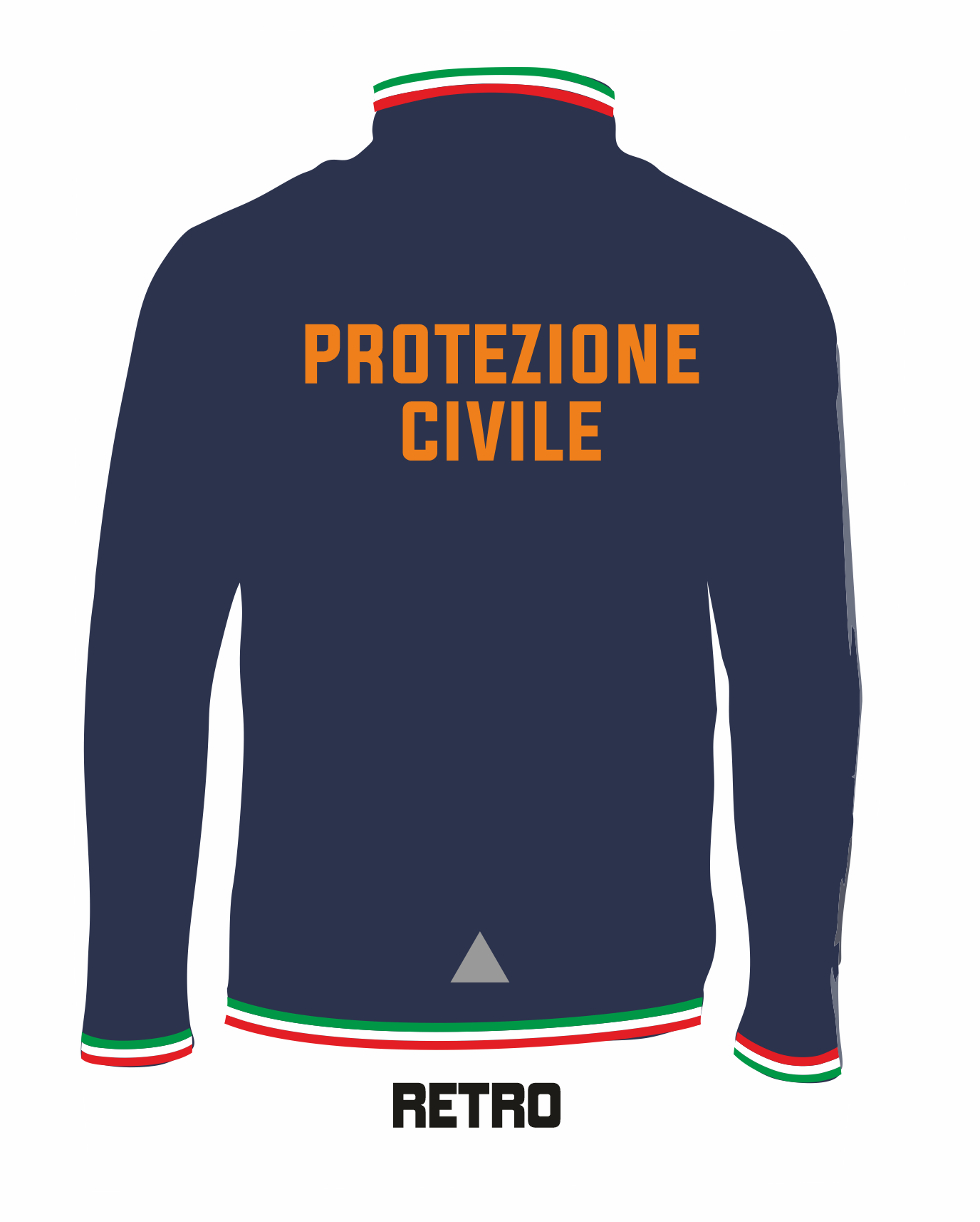 Felpa con zip e bordini tricolore PROTEZIONE CIVILE alta visibilità rifrangente