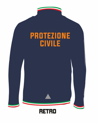 Felpa con zip e bordini tricolore PROTEZIONE CIVILE alta visibilità rifrangente