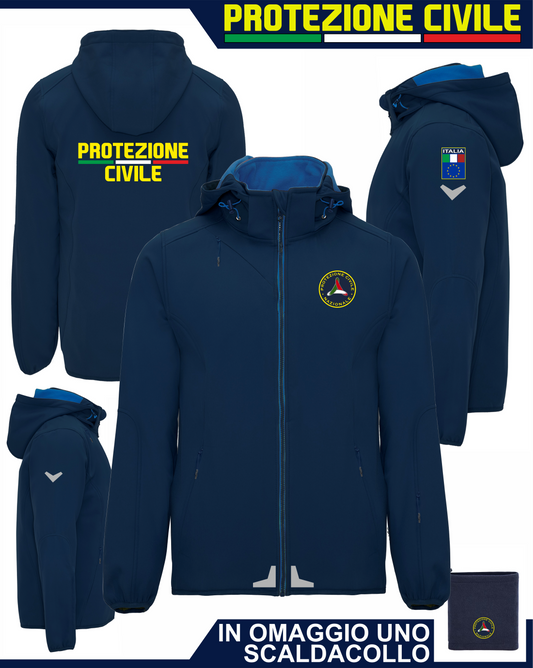 Giacca Tecnica in Softshell con cappuccio della Protezione Civile