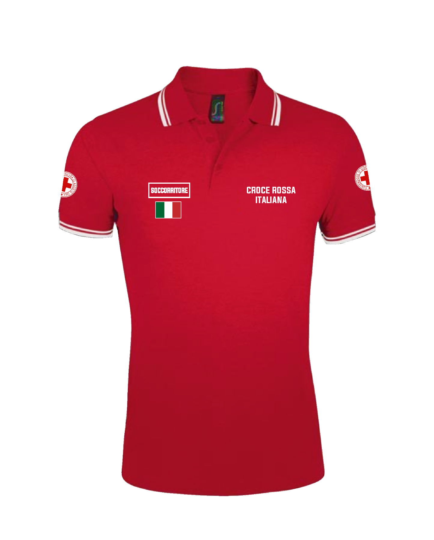 Polo righino bianco Croce Rossa Italiana
