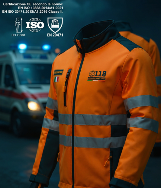 Giacca softshell alta visibiltà del 118 Soccorso Sanitario