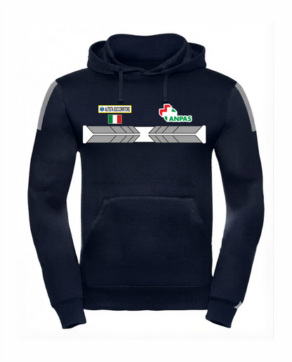Felpa con cappuccio blu scuro ANPAS alta visibilità rifrangente