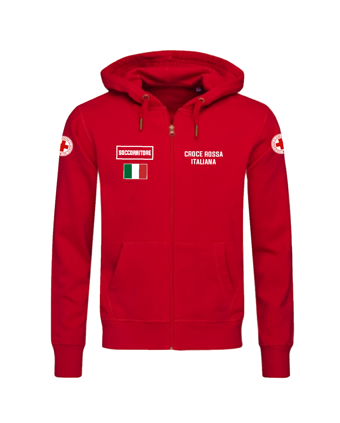 Felpa cappuccio e zip Croce Rossa Italiana