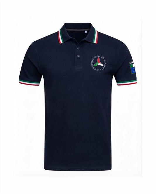 Polo bordini tricolore PROTEZIONE CIVILE