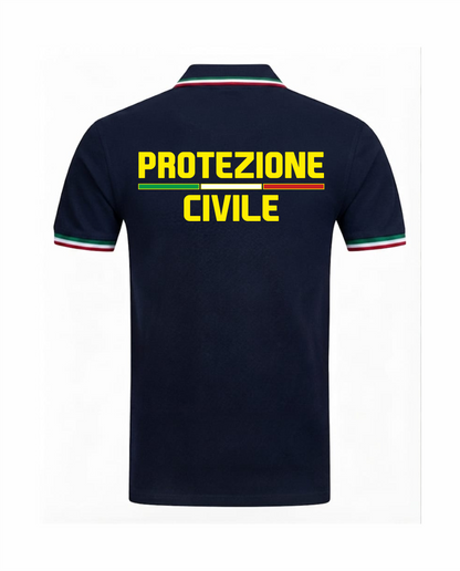 Polo bordini tricolore PROTEZIONE CIVILE