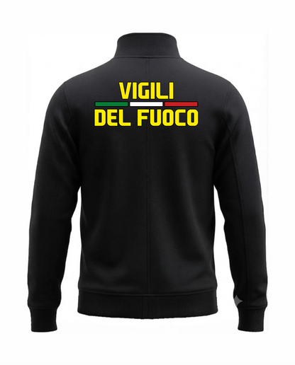 Felpa ITA zip nera VIGILI DEL FUOCO
