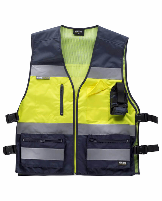 G40 Gilet Tecnico Multitasche Giallo Blu
