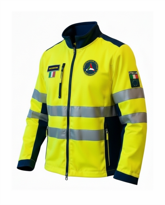 Giacca softshell alta visibiltà della Protezione civile
