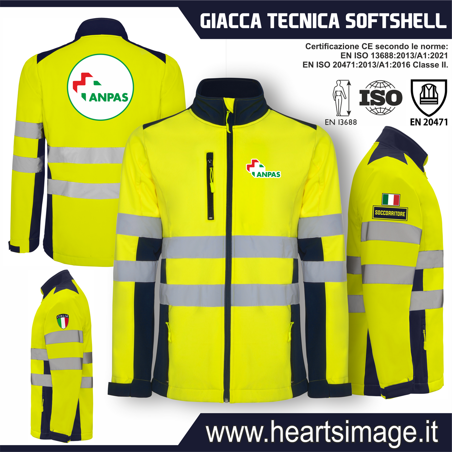 Giacca softshell alta visibiltà del ANPAS