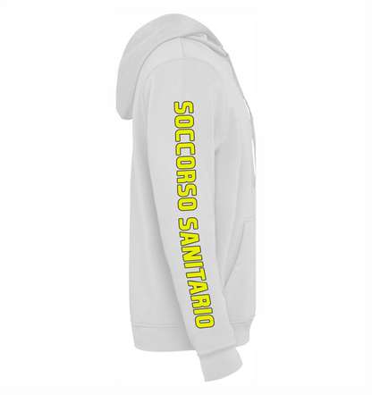 Felpa bianco con cappuccio del 118