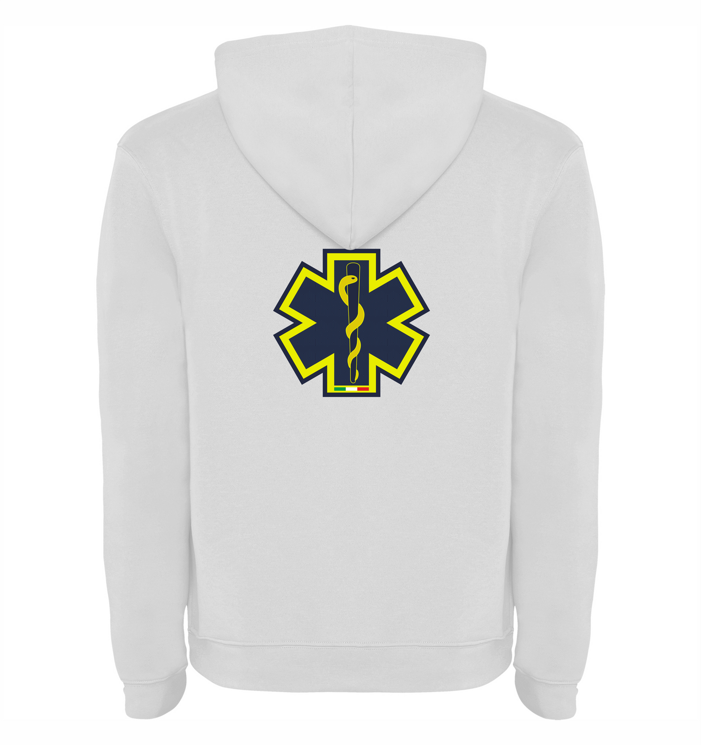 Felpa bianco con cappuccio del 118