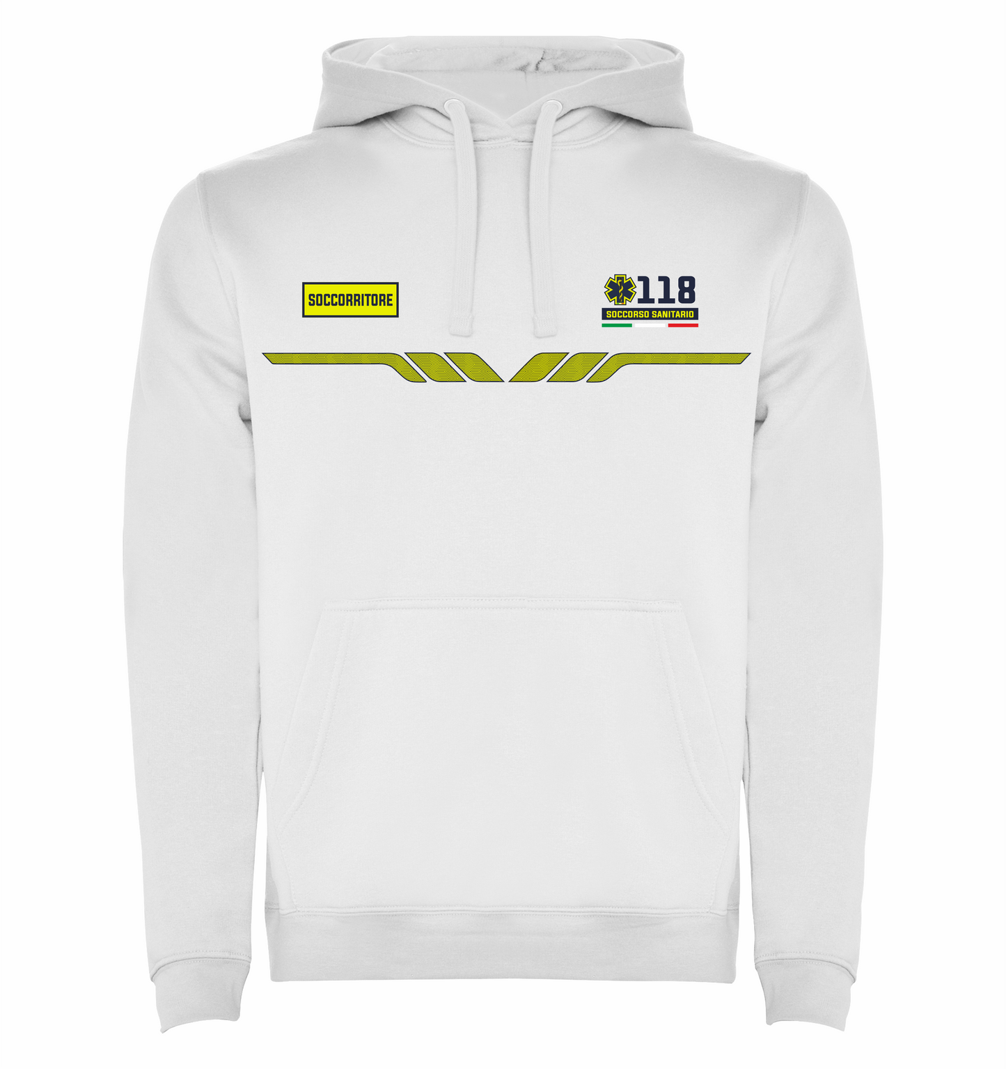 Felpa bianco con cappuccio del 118