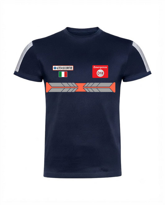 T-shirt blu scuro 112 alta visibilità