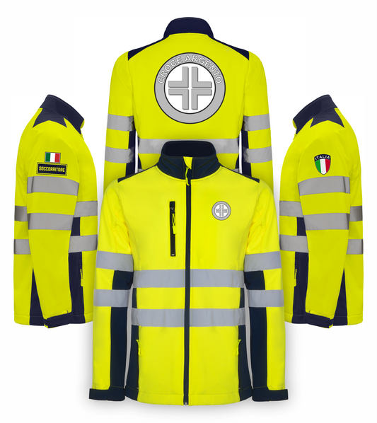 Giacca softshell alta visibiltà della Croce Argento