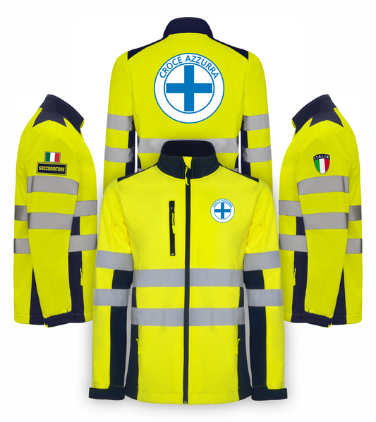 Giacca softshell alta visibiltà della Croce Azzurra