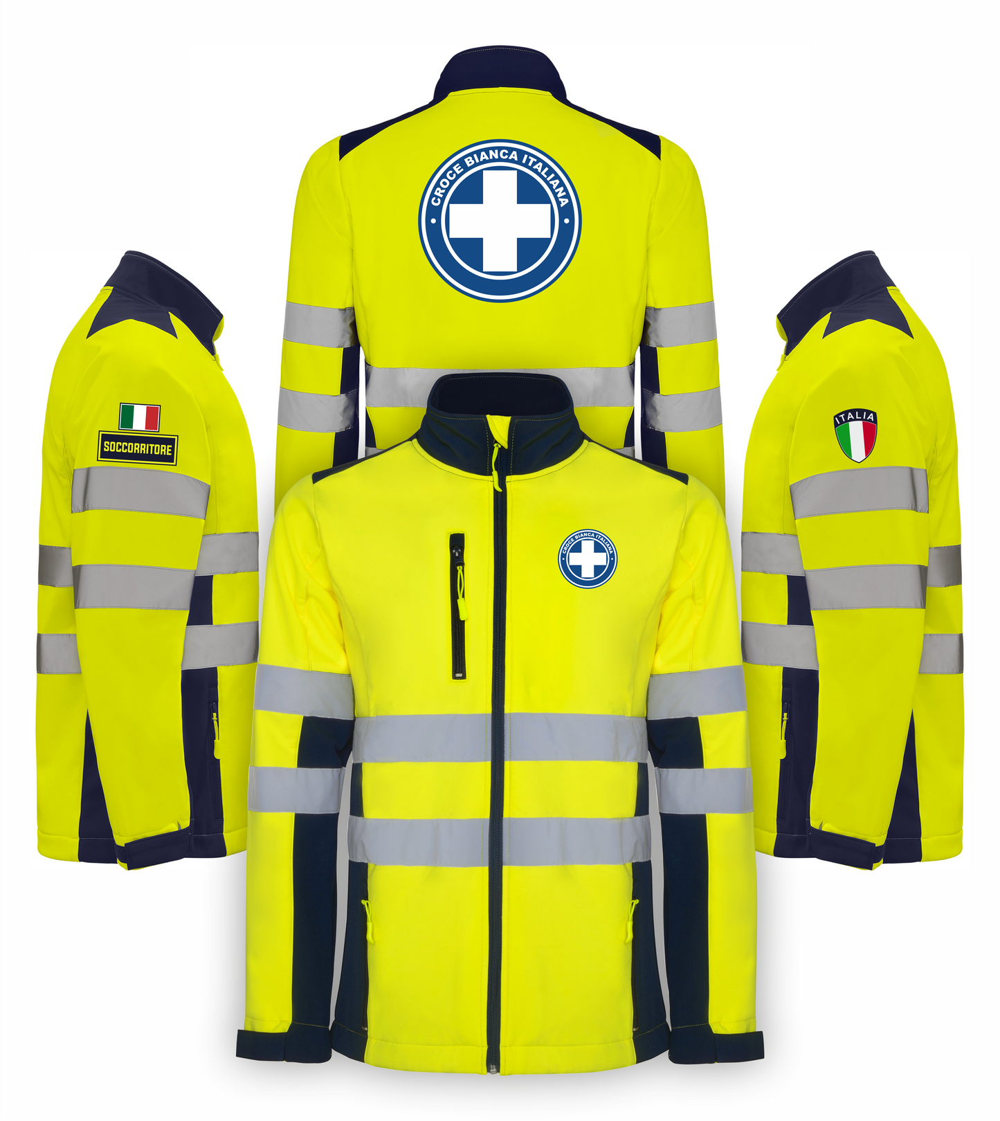Giacca softshell alta visibiltà della Croce Bianca