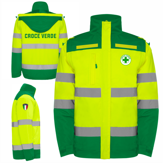 Giacca parka alta visibiltà della Croce Verde