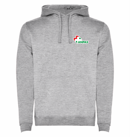 Felpa grigio melange con cappuccio dell'ANPAS