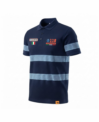 Polo FORAN blu scuro Alta visibilità Rifrangente blu scuro del 118