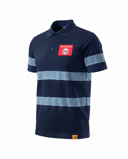 Polo FORAN blu scuro Alta visibilità Rifrangente blu scuro del 112