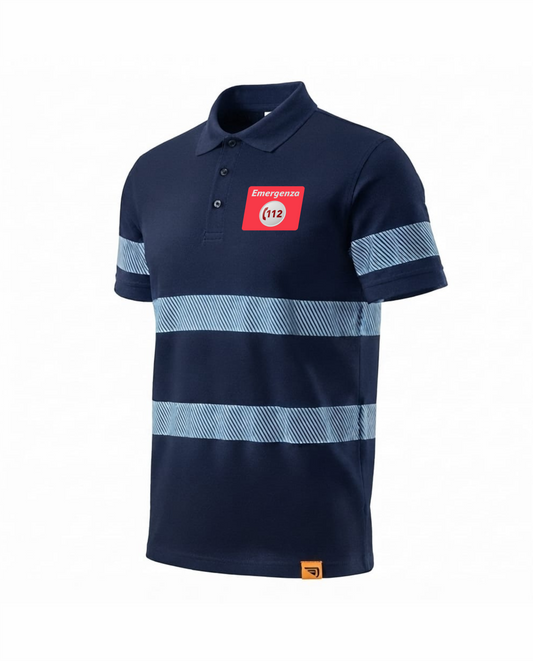 Polo FORAN blu scuro Alta visibilità Rifrangente blu scuro del 112