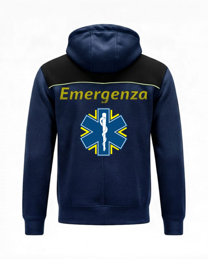 Felpa OREGON blu scuro zip e cappuccio del 118