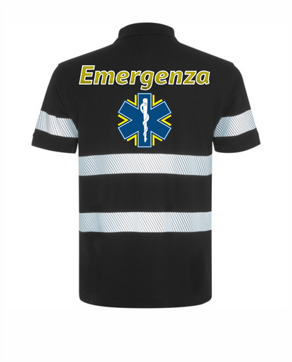 Polo FORAN blu nera Alta visibilità Rifrangente blu scuro del 118 (Copia)