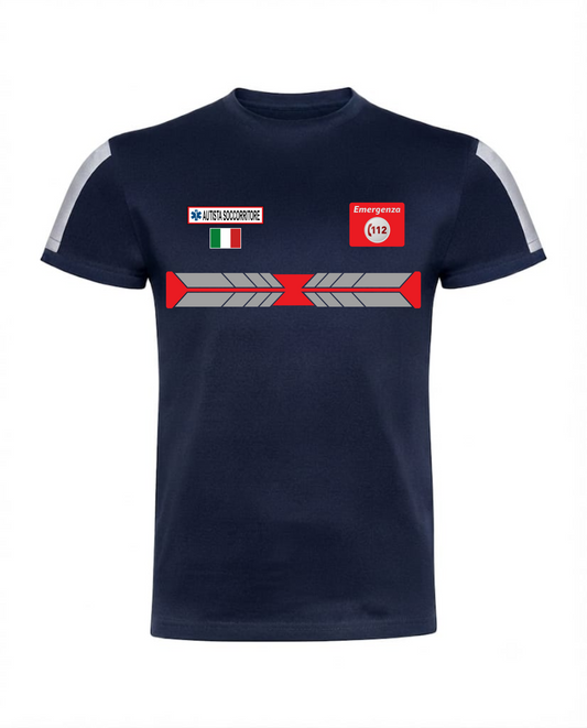 D06 T-shirt blu scuro 112 alta visibilità