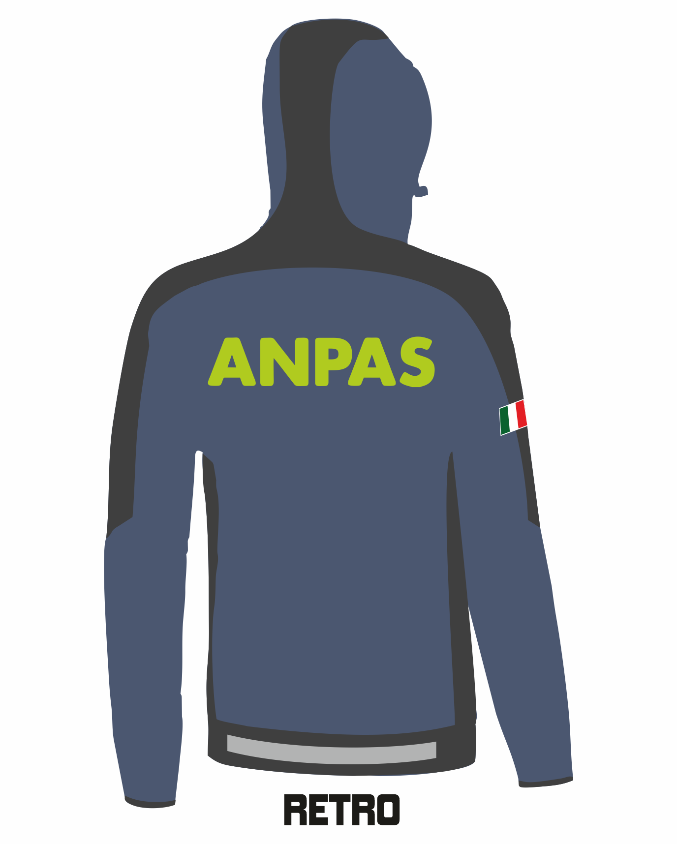 Felpa con cappuccio e zip bicolore ANPAS alta visibilità rifrangente