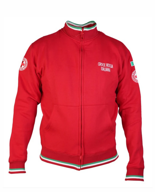 Felpa con zip tricolore