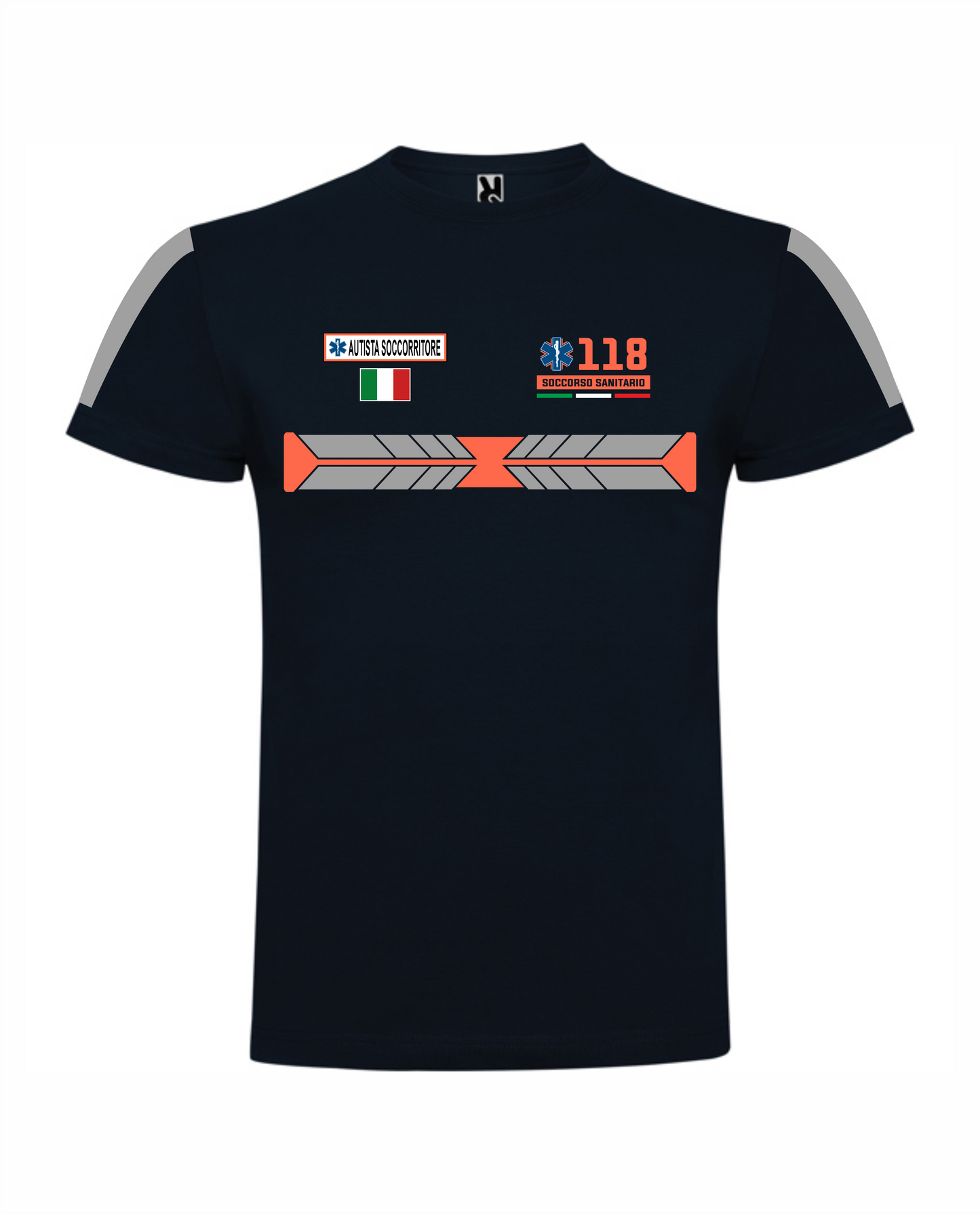T-shirt blu scuro 118 alta visibilità