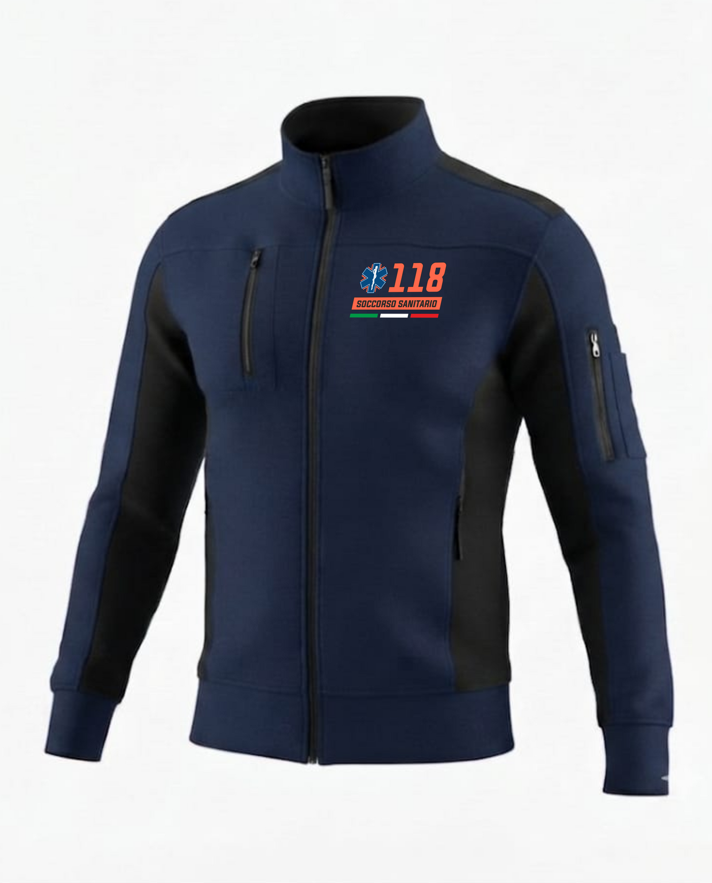 Felpa Cambridge blu scuro zip del 118