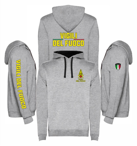 Felpa grigia con cappuccio dei VIGILI DEL FUOCO