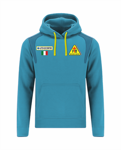 Felpa ESO con cappuccio azzurra Misericordie