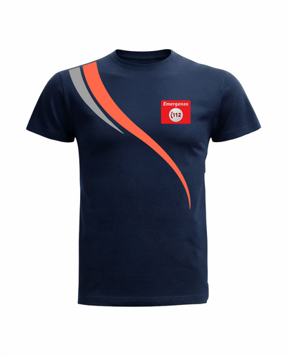T-shirt LINEAR blu scuro 112