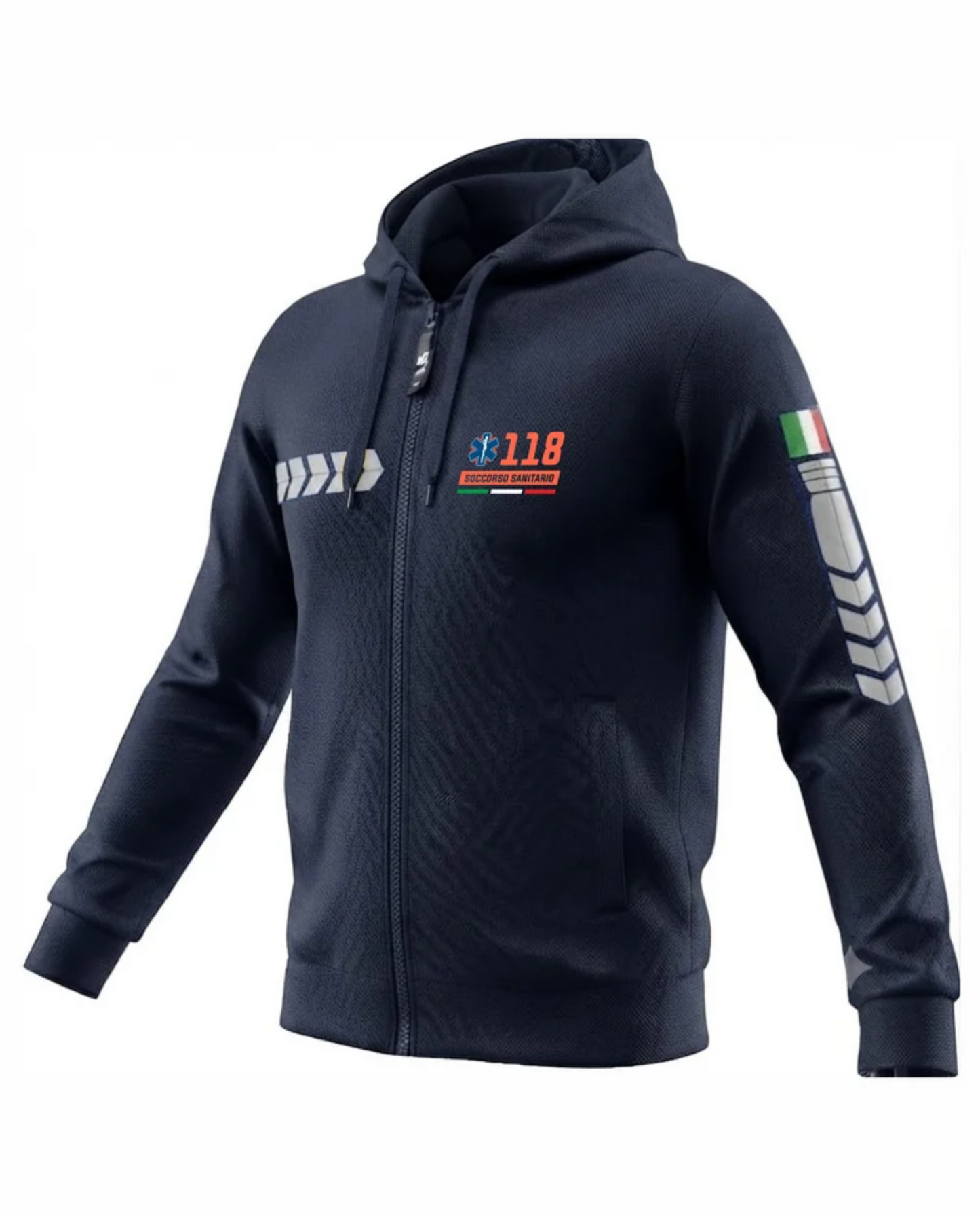 Felpa PREDATOR con cappuccio e zip blu scuro 118 alta visibilità rifrangente