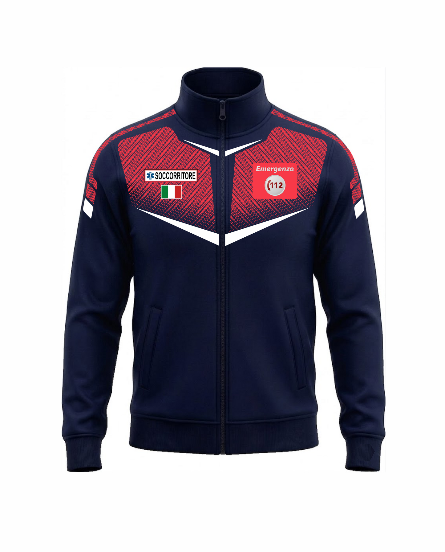 Felpa TRF blu scuro/rosso sanitario 112