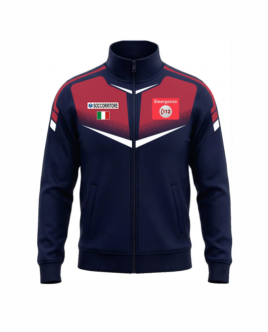 Felpa TRF blu scuro/rosso sanitario 112